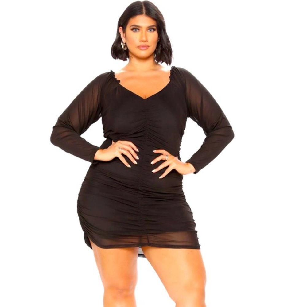 Black Off Shoulder Mini Dress Size 3X